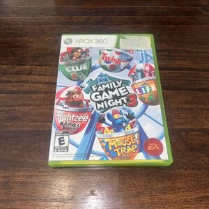 Hasbro Family Game Night 3 (Microsoft Xbox 360, 2010) Complete